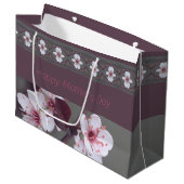 Delicaat bloesemontwerp met pruim groot cadeauzakje (Voorkant Gekanteld)