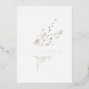 delicaat boeket Dop zilver folie Uitnodiging