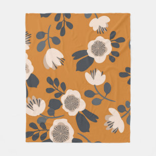 Delicaat Botanisch  bloemmotief Fleece Deken