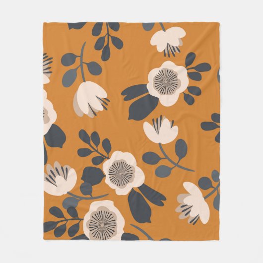 Delicaat Botanisch bloemmotief Fleece Deken (Voorkant)