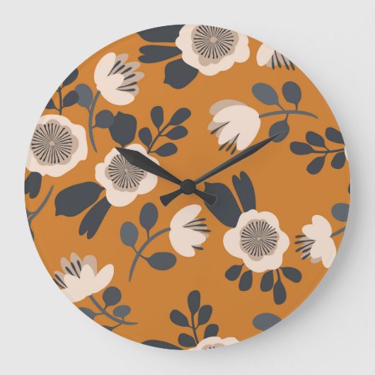 Delicaat Botanisch  bloemmotief Grote Klok (Voorkant)