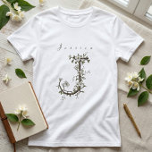 Delicaat & Chic "J": Gedempte Jasmine Monogram T-shirt