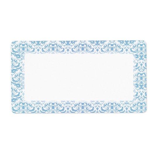 Delicaat en Vrouwelijk Blauwgroen Blauw en Wit Dam Etiket (Voorkant)