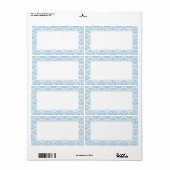 Delicaat en Vrouwelijk Blauwgroen Blauw en Wit Dam Etiket (Full Sheet)