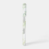 Delicaat etherisch pastelgroen botanisch monogram iPhone 16 hoesje (Rechterkant)