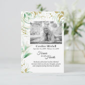 Delicaat gebladerte voor altijd in onze harten Fot Bedankkaart (Staand voorkant)