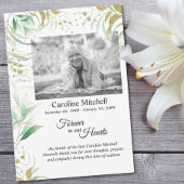 Delicaat gebladerte voor altijd in onze harten Fot Bedankkaart