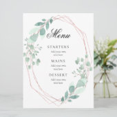 delicaat Grieks lijst bruiloft Menu (Staand voorkant)