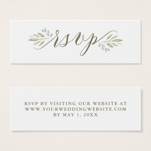 Delicaat groen | Bruiloft RSVP Online Kaart (Voorkant /achterkant)