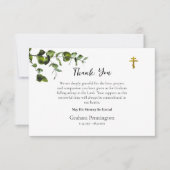 Delicaat groen Eenvoudige orthodoxe begrafenis Bedankkaart (Voorkant)