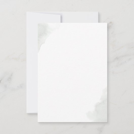 Delicaat groen en gouden bladeren bruiloft RSVP (Achterkant)