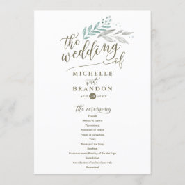 Delicaat groen | Programma huwelijksceremonie Programmakaart