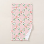 Delicaat groen roze roos bad handdoek (Handdoek)