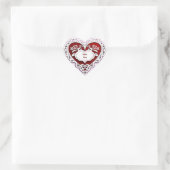 Delicaat Hartkaart met Kant Hart Sticker (Tas)