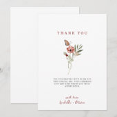 Delicaat Herfst Bloemen Vlinder Boeket Bedankkaart (Voorkant / Achterkant)