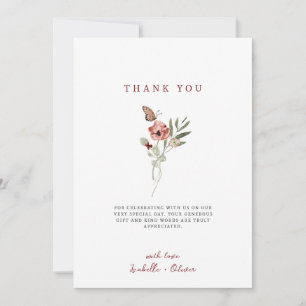 Delicaat Herfst Bloemen Vlinder Boeket Bedankkaart