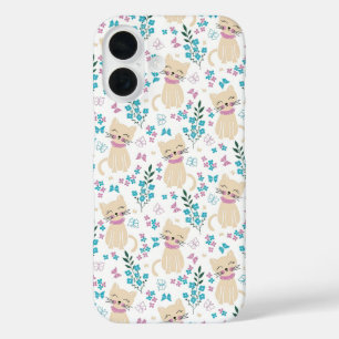 Delicaat Kitten en Botanische Doodle iPhone 16 Hoesje