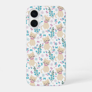 Delicaat Kitten en Botanische Doodle iPhone 16 Hoesje
