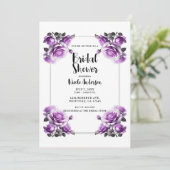 Delicaat Levendig Paarse Rozen Vrijgezellenfeest Kaart (Staand voorkant)