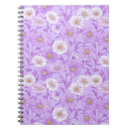 Delicaat Lila Madeliefjes Crème Bloemmotief Notitieboek