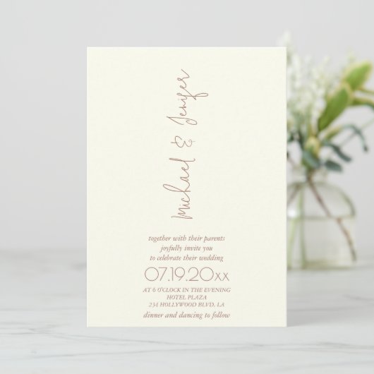 Delicaat minimalistisch ivoor neutraal alles in éé kaart (Staand voorkant)