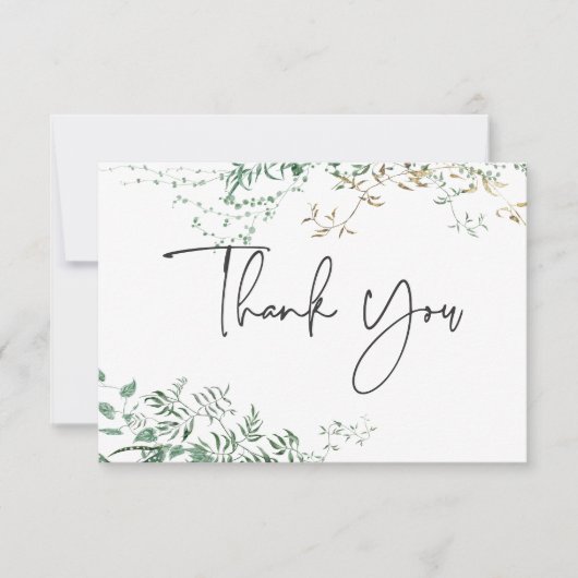 Delicaat modern tropisch regenwoud bedankkaart (Voorkant)