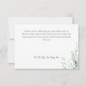 Delicaat modern tropisch regenwoud bedankkaart (Achterkant)