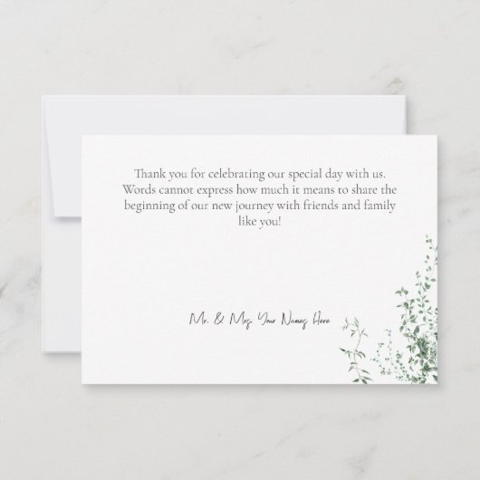 Delicaat modern tropisch regenwoud bedankkaart (Achterkant)