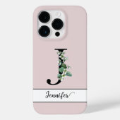 Delicaat Monogram J aangepaste naam Jasmine floral Case-Mate iPhone Case (Achterkant)