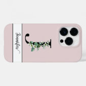 Delicaat Monogram J aangepaste naam Jasmine floral Case-Mate iPhone Case (Achterkant (horizontaal))