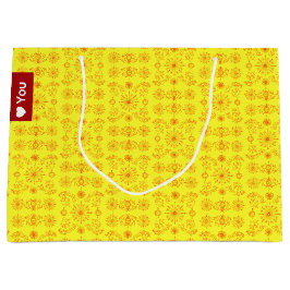 Delicaat Oranje op Geel Groot Cadeauzakje