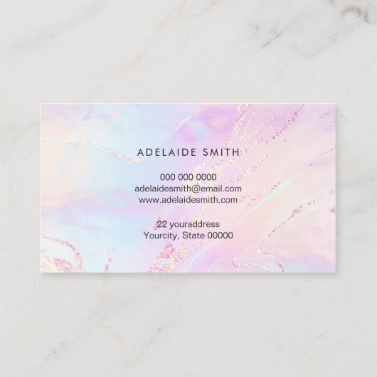 delicaat paars roze blauw ontwerp visitekaartje (Achterkant)