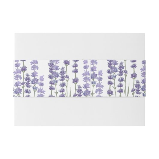 Delicaat Paarse Bloemen Lavendel Veld Uitnodigingen Wikkel (Achterkant Voorbeeld)