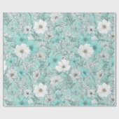 Delicaat Pastel Wilde Bloem Munt Bloemmotief Cadeaupapier (Vlak)