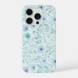 Delicaat Pastel Wilde Bloem Munt Bloemmotief iPhone 15 Pro Case