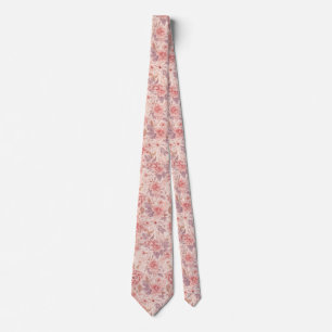 Delicaat pastelkleurig watercolor bloemen zomerpat stropdas
