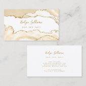 Delicaat perzik agaat visitekaartje (Voorkant / Achterkant)