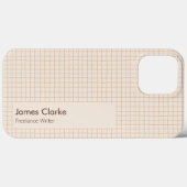 Delicaat romig bruin geruit patroon Case-Mate iPhone case (Achterkant (horizontaal))