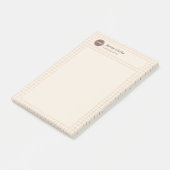 Delicaat romig bruin geruit patroon met Logo Post-it® Notes (Schuin)