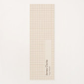 Delicaat romig bruin geruit patroon yogamat (Voorkant)