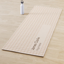 Delicaat romig bruin geruit patroon yogamat