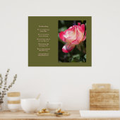 Delicaat Roos en Liefde Gedicht Poster (Keuken)