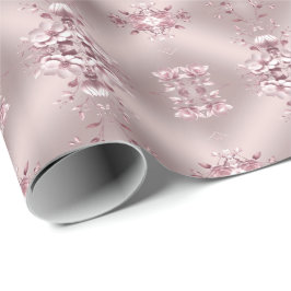 Delicaat roze bloemen inpakpapier