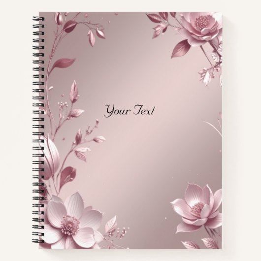 Delicaat Roze Bloemen Notitieboek (Voorkant)