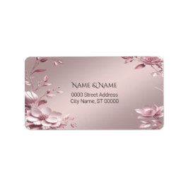 Delicaat roze bloemenadreslabel etiket