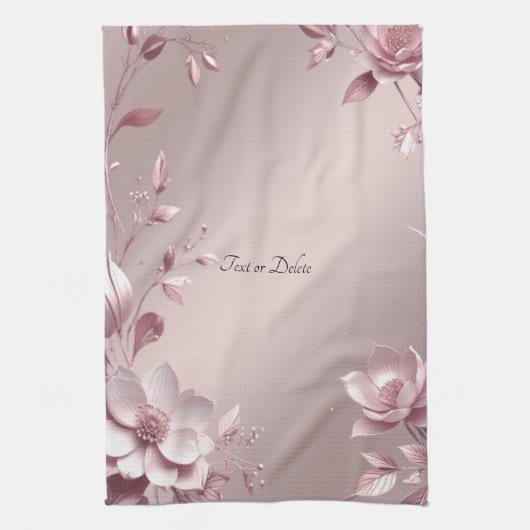 Delicaat Roze Bloemendesservingsdoek Theedoek (Verticaal)