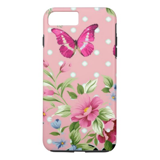 delicaat roze bloempatroon Case-Mate iPhone case (Achterkant)