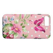 delicaat roze bloempatroon Case-Mate iPhone case (Achterkant (Horizontaal))