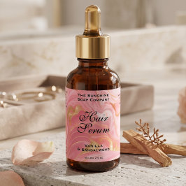 Delicaat roze en gouden druppelfleslabel etiket