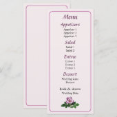 Delicaat Roze Roos Menu... Menu (Voorkant / Achterkant)